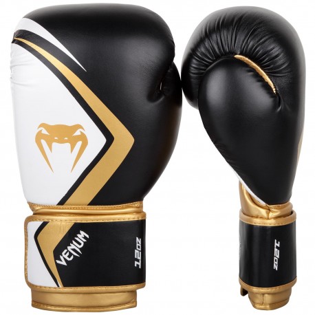 БОКСОВИ РЪКАВИЦИ - VENUM CONTENDER 2.0 BOXING GLOVES -Black/White-Gold​